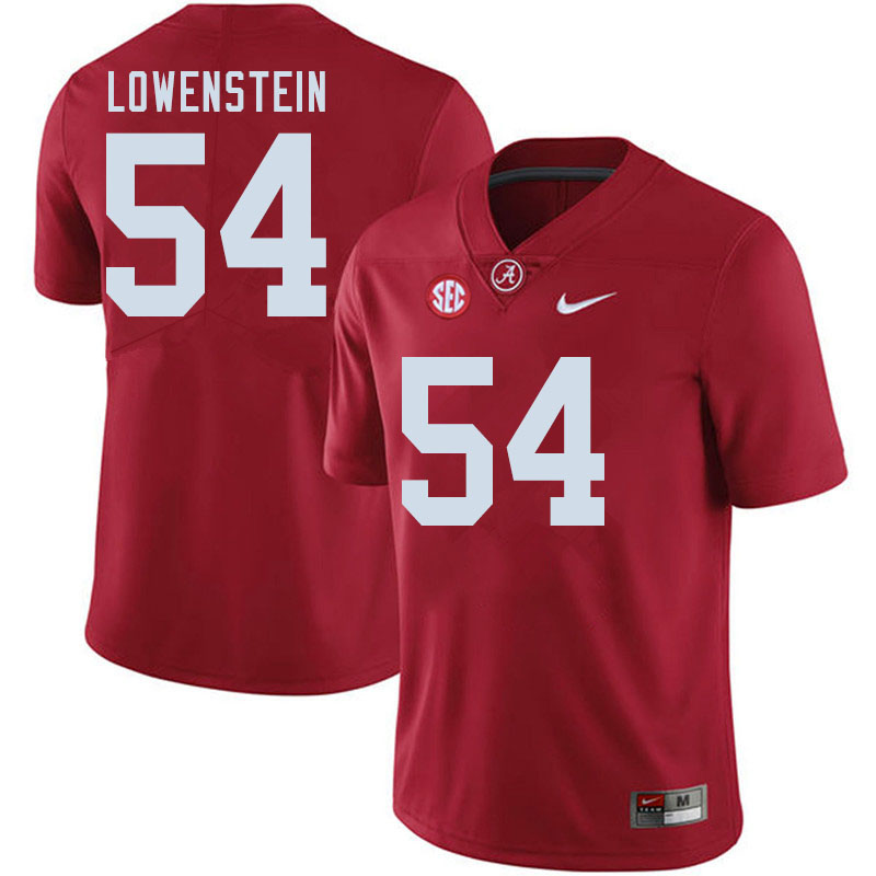 Men #54 Julian Lowenstein Alabama Crimson Tide College Football Jerseys Sale-Crimson